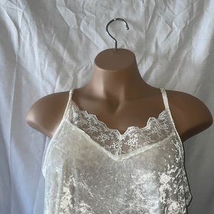 White Velvet Tank Top